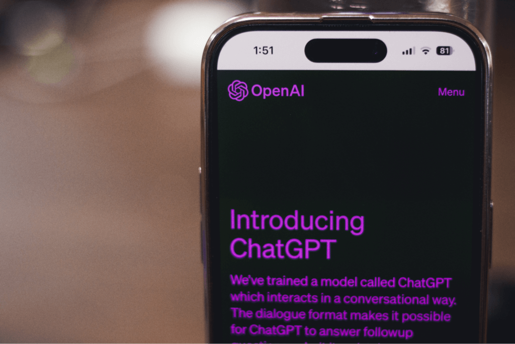 a mobile screen with chatgpt app