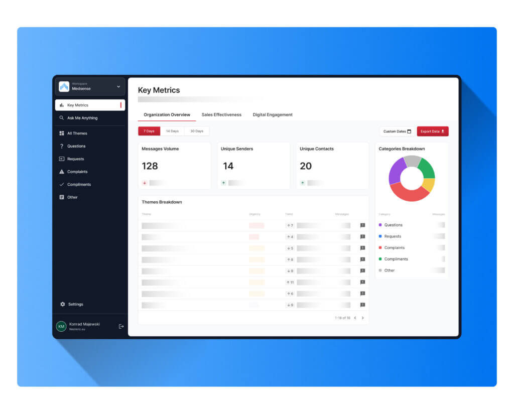 generative AI platform screenshot blue background