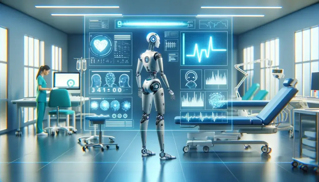 An illustration to the news about the growing role of AI in healthcare
