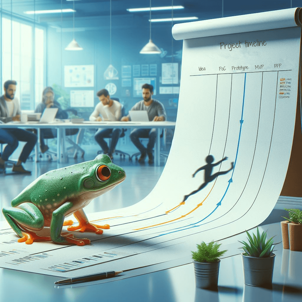 A frog attempting to take a giant leap and skip the PoC stage