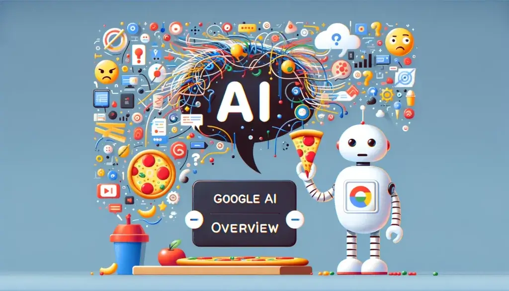 an illustration for the news: Google AI Overview Fail: From Great Promises to Glue on Pizza
