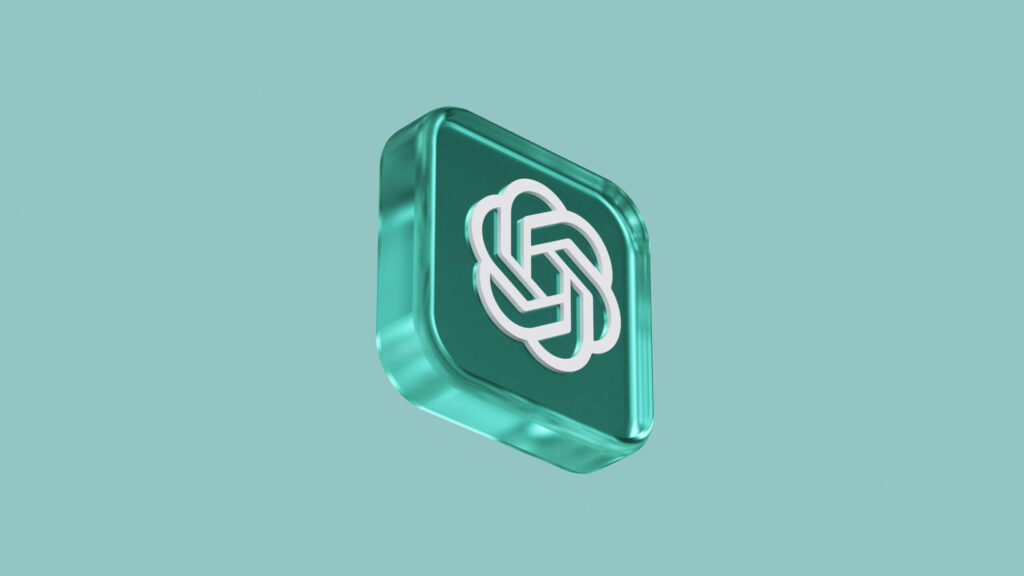 3D Chat GPT-o1 icon in shades of green, featuring an interwoven symbol on a mint-colored background.